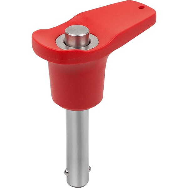 Ball Lock Pin W L-Grip, D1=10, L=20, L1=8, 9, L5=28, 9, Stainless Steel 1.4542, High Shear Strength,